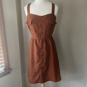 Brown Overall Dress
